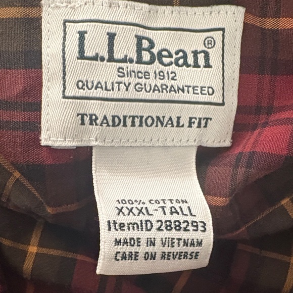 Classic L.L. Bean Men’s Button Down Shirt in size 3XL Tall Traditional Fit - Picture 8 of 11